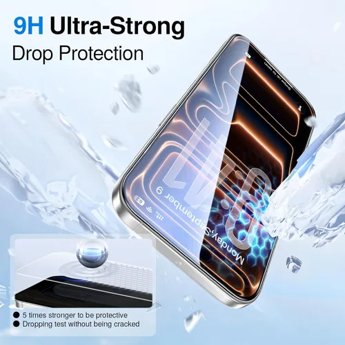 Miniatura 5 de SMARTDEVIL Paquete de 2+2 protectores de pantalla transparente HD para iPhone 17 Pro Max con 2 protectores de lente de cámara, vidrio templado 9H