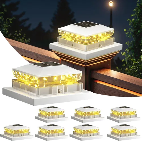 Miniatura 11 de Luces Solares para Tapas de Postes Paquete de 6, Luces Solares Impermeables para Postes de Valla, 4x4 IP65 Luz Negra para Exteriores para Terraza