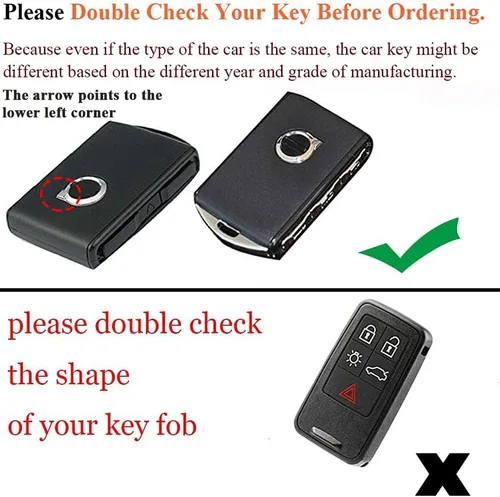 Miniatura 2 de SANRILY Funda para llavero de TPU con borde dorado, para Volvo, XC90, XC60, S60, XC40, sin llave, cubierta completa, color negro