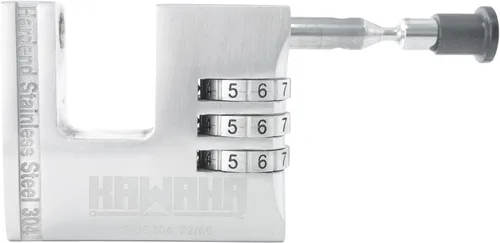 Miniatura 3 de Candado de combinación de acero inoxidable de 72/66 de 2.598 in, resistente a la intemperie, resistente al óxido, para remolque, barco, cobertizo