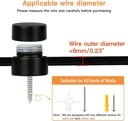 Miniatura 3 de Paquete de 3 Ganchos de Metal Swag para Luces Colgantes de Techo, Gancho de Luz Colgante para Lámpara, Ganchos de Techo Negros, Ganchos de Pared