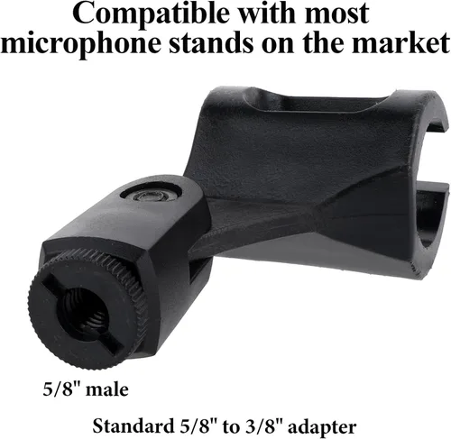 Miniatura 3 de 4 soportes para micrófono, clip de soporte de micrófono de ángulo ajustable para soporte, clip de micrófono flexible de goma, soporte de micrófono