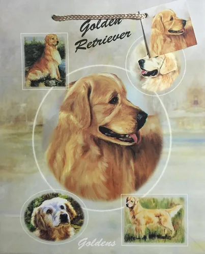 Miniatura 2 de Juego de dos bolsas de regalo de raza de perro con papel de seda (Golden Retriever)