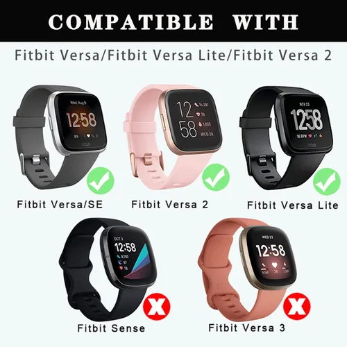 Miniatura 2 de Paquete de 4 bandas elásticas compatibles con pulseras Fitbit Versa y Versa 2, correas de repuesto elásticas ajustables de nailon suave para mujeres