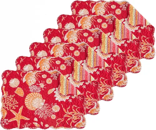 Miniatura 8 de C&F Home Sophia - Juego de 6 manteles individuales acolchados de 100 % algodón, 13 x 19 pulgadas, versátil, para verano, otoño, cosecha, enrejado