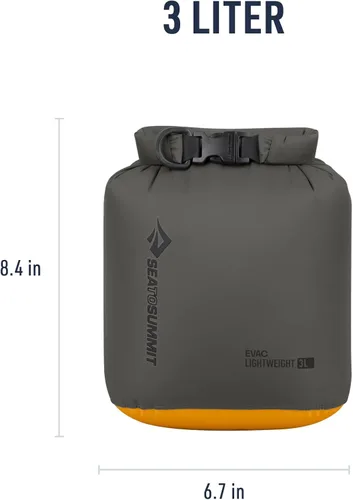 Miniatura 5 de Sea to Summit eVac Bolsa Impermeable, Bolsa de Compresión con Tapa Enrollable, 3 Litros, Negro Beluga