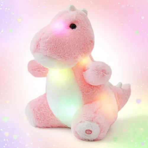 Miniatura 9 de Glow Guards Peluche de dinosaurio Triceratops de 12 pulgadas, juguete de peluche de dinosaurio suave con luces nocturnas mágicas y canción de cuna