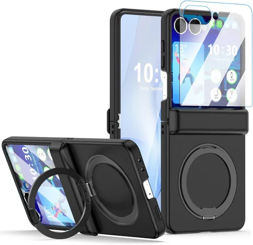 Miniatura 9 de Funda magnética diseñada para Samsung Galaxy Z Flip 6/5 con protección de bisagra, protector de pantalla y soporte [compatible con MagSafe], funda