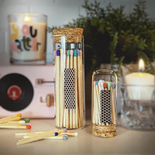 Miniatura 3 de Thankful Greetings Cerillas de acero azul de 4 pulgadas en un frasco + calcomanías incluidas 100 elegantes y modernas combinaciones decorativas