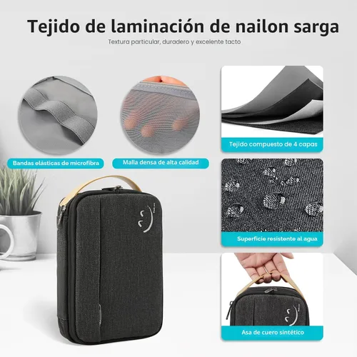 Miniatura 5 de Travelkin - Organizador de cables de viaje, organizador electrónico de viaje, bolsa organizadora de cables para cables, cargadores de teléfono, Negro