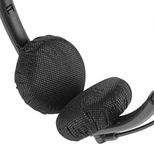 Miniatura 4 de Geekria 100 pares de fundas desechables para auriculares pequeños de centro de llamadas, fundas de almohadillas sanitarias elásticas, protector