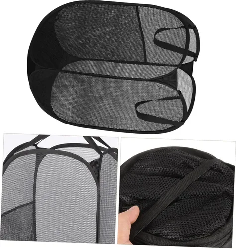 Miniatura 3 de LIFKOME Organizador de sección vertical Cesta de lavandería de acero inoxidable Percha de ropa plegable Estante de almacenamiento Cesta de ropa