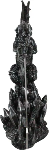 Miniatura 8 de Ebros Medieval Dreamwork Fantasía Dragón Fuego Aliento Daga Abrecartas Cuchillo con soporte de base, estatua de decoración de oficina en casa Figura