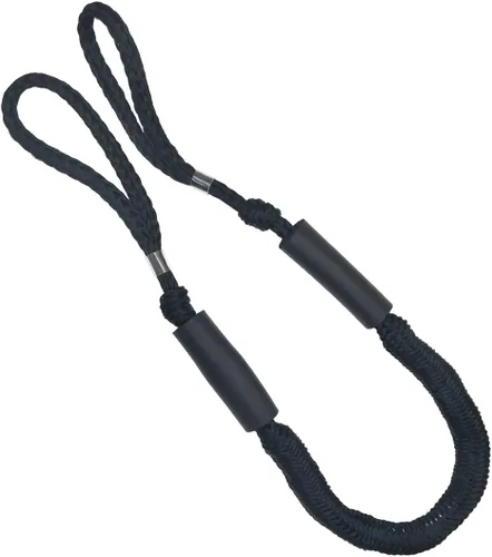 Cuerda de amarre para barco de 4 pies, color negro, paquete de 4