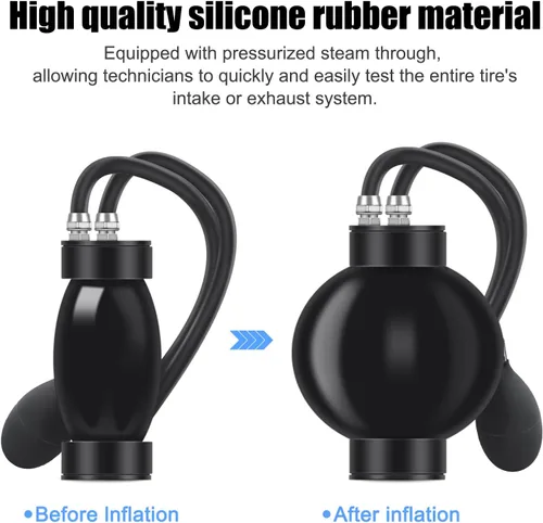Miniatura 5 de ELMCONFIG Adaptador de admisión rápida, vejiga de máquina de humo automotriz, probador de bloqueo, tapón de fuga inflable, probador de fugas