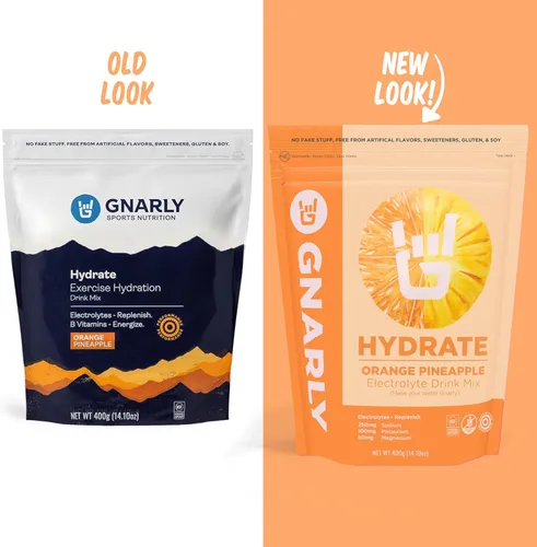 Miniatura 2 de Gnarly Nutrition Hydrate Electrolyte Powder – Mezcla de bebida hidratante para ejercicio de naranja piña – Certificado NSF Sport – Solución