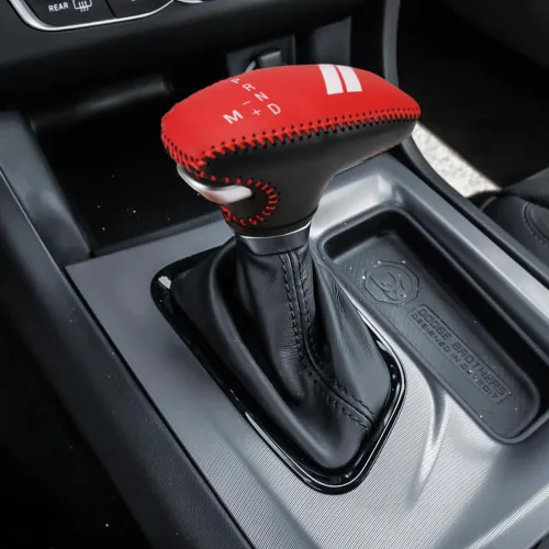 Miniatura 10 de LEXLEY Funda de palanca de cambios de cuero para Dodge 2015-2023 Charger Challenger, 2016-2023 Durango - Costuras negras