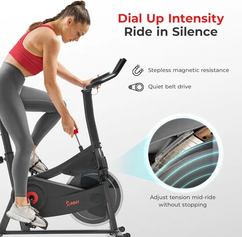 Miniatura 3 de Sunny Health & Fitness Smart Magnetic Indoor Cycling Bike, Stationary Exercise Cardio Equipment, Free SunnyFit Training App
