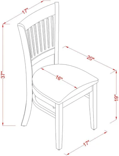 Miniatura 3 de East West Furniture Vancouver - Sillas de comedor de tela de 37 pulgadas en color espresso (juego de 2)