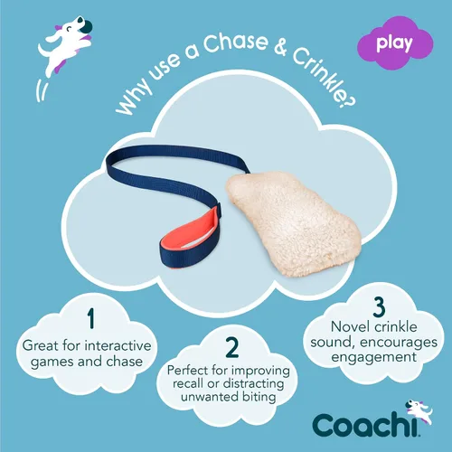 Miniatura 2 de Coachi Chase & Crinkle - Un divertido juguete de enriquecimiento para perros para perseguir y jugar. Suave y arrugado, ligero, entrenamiento