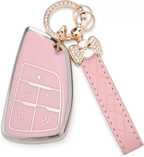 Miniatura 12 de para Funda de llavero Chevy - Estuche de protección de TPU suave con llavero para 2021-2025 Chevy Suburban Tahoe GMC Yukon Denali Silverado Buick