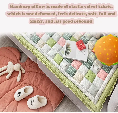 Miniatura 2 de Almohada de hamburguesa con queso de felpa de 11.8 pulgadas, regalo para niños