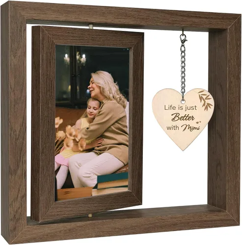 Miniatura 21 de EYITUPC Un nieto es alguien que alcanza tus manos pero toca tu corazón Marco de Fotos Regalos para Abuelos Primerizos, Muestra Dos Fotos de 4x6