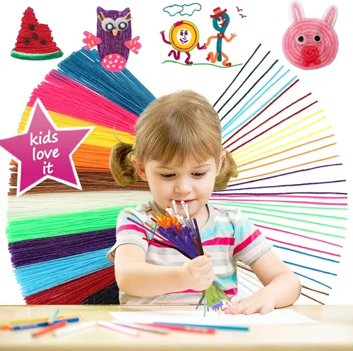 500 varillas Wiky para niños – Varillas de hilo de cera sensorial sin desorden para niños pequeños, juguetes de viaje para viajes por carretera,