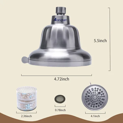 Miniatura 8 de Cabezal de ducha filtrado, filtro de cabezal de ducha para agua dura, cabezal de ducha desmontable para sustancias nocivas de agua dura, mejora