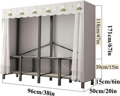 Miniatura 2 de large closets Large Closet Steel Clothes Closet Portable Wardrobe Closet Foldable Closet 170cm/192cm/220cm for Bedroom Wardrobe Closet Space-saving