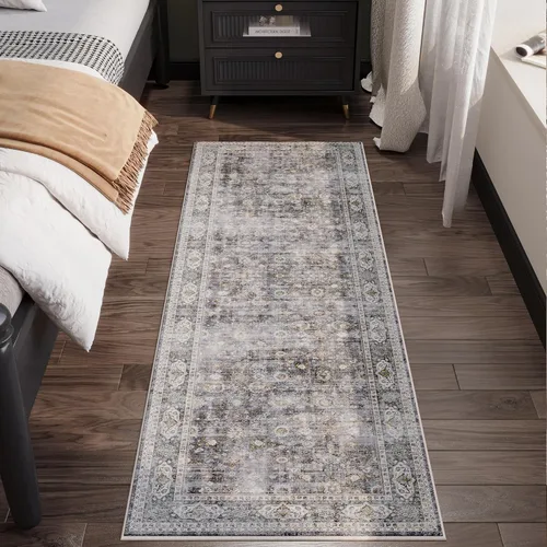 Miniatura 7 de Rugcomf Alfombra de pasillo para pasillos de cocina, antideslizante, 2 x 6 pies, alfombras lavables con parte trasera de goma, alfombra floral suave