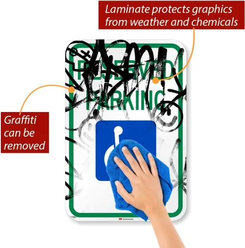 Miniatura 6 de SmartSign Letrero federal de estacionamiento para discapacitados "Reserved Parking" Aluminio reflectante de grado diamante 3M de 12 x 18 pulgadas