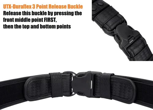 Miniatura 6 de TACNEX Cinturón de Servicio de Tejido de Canasta de 2" con Forro de Gancho 4 Sujetadores Cinturón Interior Reversible de 1.5" para Policía