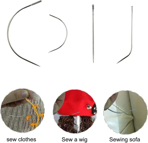 Miniatura 3 de 35 agujas curvas J I C agujas de coser a mano, agujas de tejido de pelo para fabricación de pelucas, cuero de alfombra, reparación de lienzo