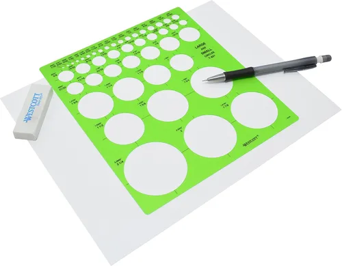 Miniatura 4 de Westcott LetterCraft - Plantilla para círculos grandes y pequeños (T-831)