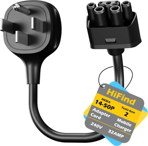 Miniatura 12 de HiFind Adaptador NEMA 6-20 para cargador móvil Tesla Gen 2 de 1 pie, conecta el cargador portátil Tesla a una toma de 6-20P, 240 V 20 A