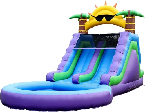 Miniatura 12 de Tobogán acuático inflable de grado comercial de 24 pies (L) para adultos y niños (toboganes dobles), toboganes acuáticos de PVC resistente
