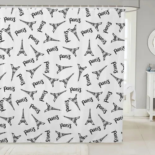 Miniatura 20 de Manfei Cortinas de ducha para niños con diseño de perros de dibujos animados, bonitas cortinas de baño para niñas y niños pequeños, cortinas