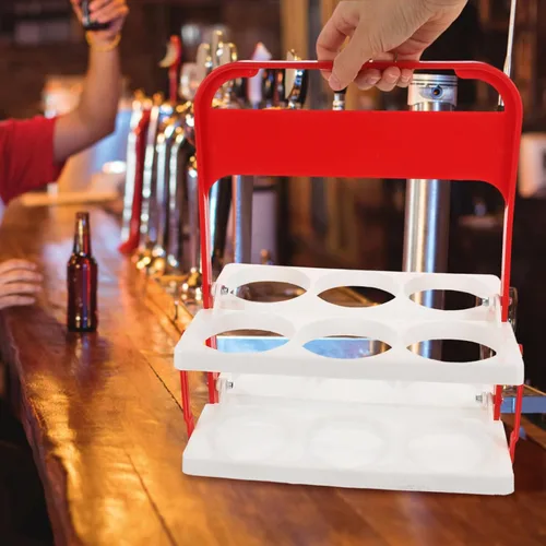 Miniatura 3 de Luxshiny Portador de botellas de cerveza de plástico Soporte plegable para bebidas Estante de botellas de vino Cesta de almacenamiento de cerveza
