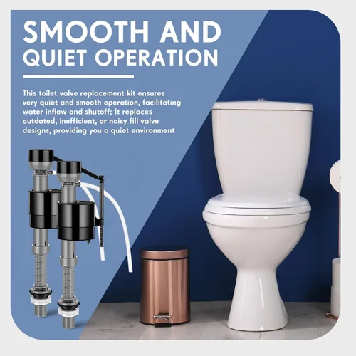 Miniatura 7 de Lasnten Kit de reemplazo de válvula de llenado de inodoro de 4 piezas, kit de reemplazo de válvula para control de agua de tanque y tazón