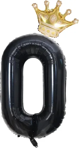 Miniatura 3 de Globos negros del número 50 de 40 pulgadas con corona, globos de cumpleaños 50 para hombres y mujeres, decoraciones de cumpleaños 50, globos