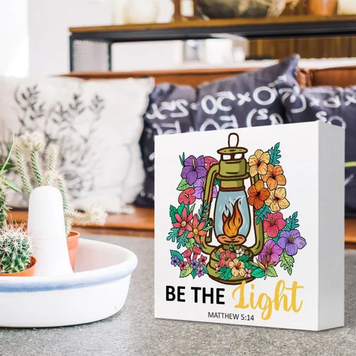 Miniatura 5 de Mattew - Letreros de madera con texto en inglés "Be the Light