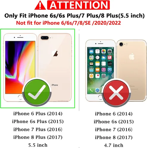 Miniatura 2 de Funda para iPhone 8 Plus, para iPhone 7/6 Plus, con cubierta deslizante para cámara + protector de pantalla HD, soporte de anillo giratorio de grado