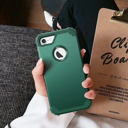 Miniatura 5 de IDweel Funda para iPhone 8, para iPhone 7 con protector de pantalla, 3 en 1, híbrida resistente a prueba de golpes, funda de policarbonato duro
