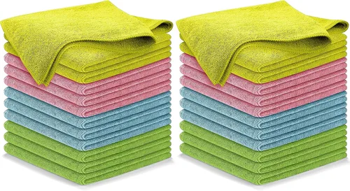 Miniatura 31 de USANOOKS Paño de limpieza de microfibra, 8 piezas de 12 x 11 pulgadas, alto rendimiento, 1200 lavados, toallas ultra absorbentes, tejido de suciedad