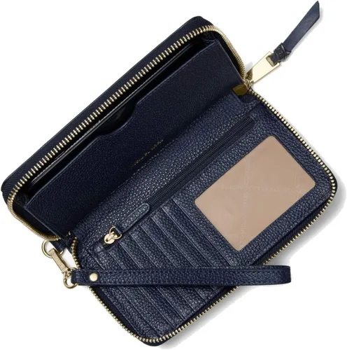 Miniatura 2 de Michael Kors Large Stripe Pebbled Cuero Smartphone Wristlet Wallet