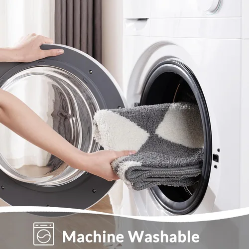 Miniatura 7 de Exclusivo Mezcla Tapetes de baño de 17 x 24 pulgadas, extra suaves, antideslizantes, absorbentes, de microfibra, lavables a máquina, de secado