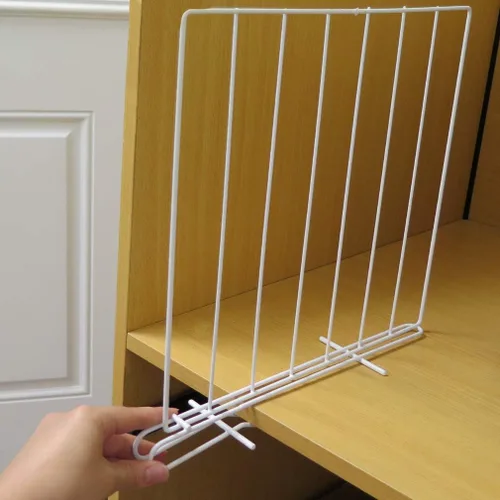 Miniatura 6 de Evelots Separadores de estantes para estantes de madera, paquete de 8 organizadores de armario y almacenamiento para ropa, bolso, despensa