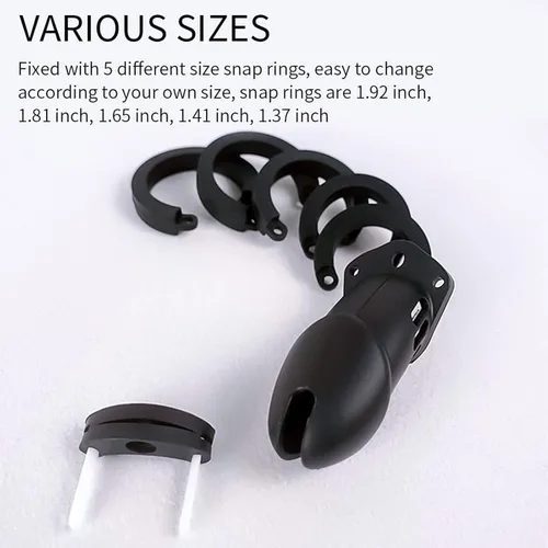 Miniatura 7 de Jaula de castidad, jaula de silicona para hombres, dispositivos de castidad transpirables, ligeros, de bienestar sexual, restricciones de bondage