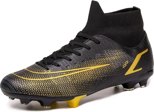 Patomio Eagle Botines de fútbol para hombre, botas de fútbol con pinchos, soporte de tobillo para interiores y exteriores, entrenamiento de